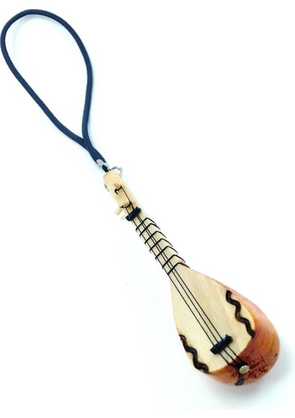 Ahşap Küçük Bağlama Dikiz Ayna Süsü El Yapımı Hediyelik Aksesuar 10 Cm, Minyatür Saz fiyatları