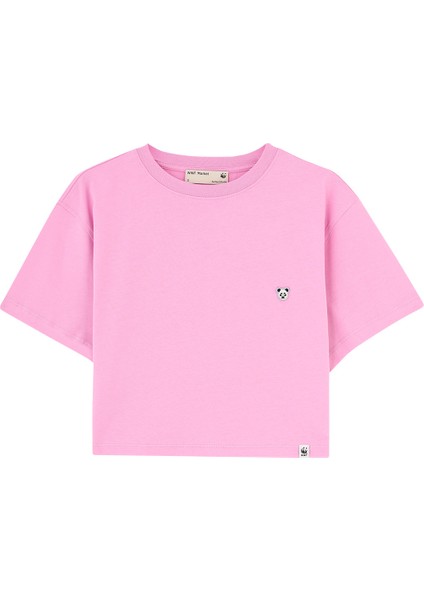 WWF Market Panda Crop T-Shirt Pembe