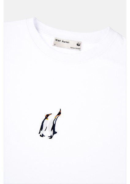 WWF Market Imparator Penguen Light-Weight T-Shirt - Beyaz