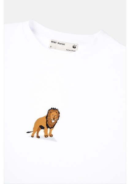 WWF Market Aslan Light-Weight T-Shirt - Beyaz