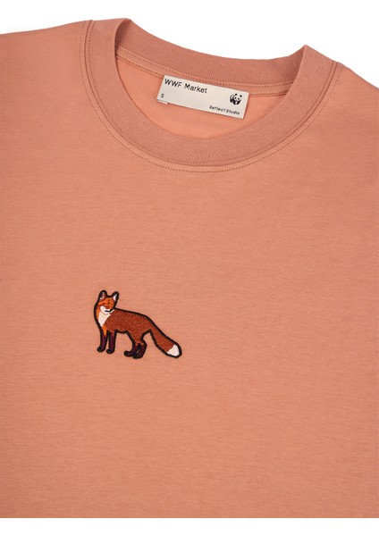 WWF Market Red Fox Oversize T-Shirt Kahverengi