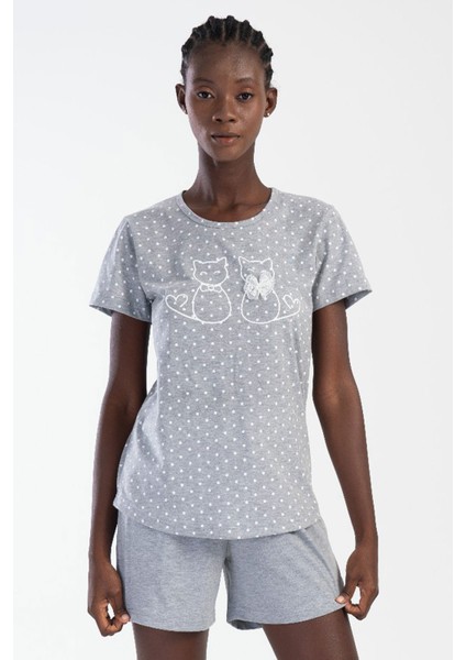 Kadın Kısa Kol Şortlu Pijama Takım , 405365