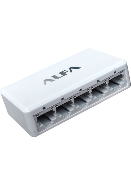 Alfanet S105, 5-Port 10/100 Mbps Desktop Fast Ethernet Switch Beyaz Internet Kablo Çoğaltıcı