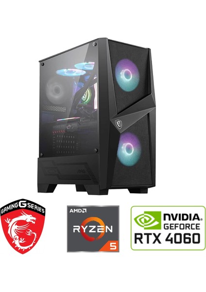 Rtx 4060 8gb - Gaming Pc - Ryzen 5 5600X - 16 GB Ddr4 Ram - 1 Tb M.2 SSD - Sıvı Sogutmalı