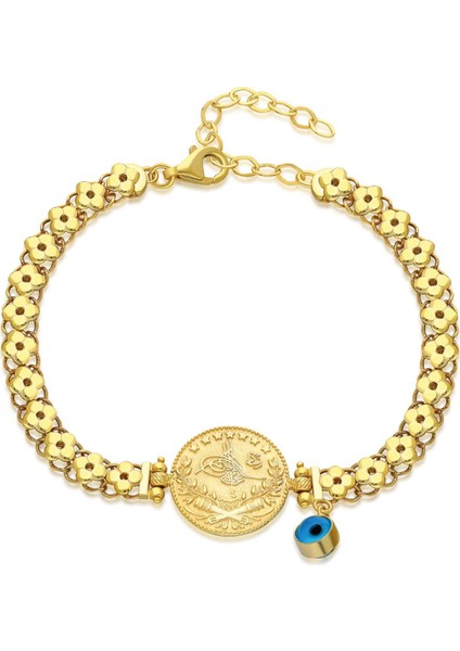 Taşlı Dört Yapraklı Yonca Zincir Bileklik