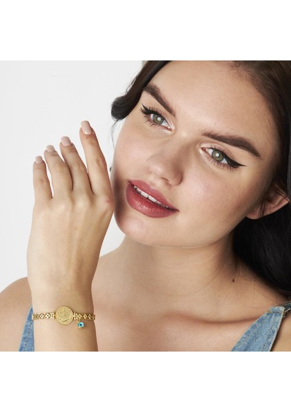 Taşlı Dört Yapraklı Yonca Zincir Bileklik modelleri