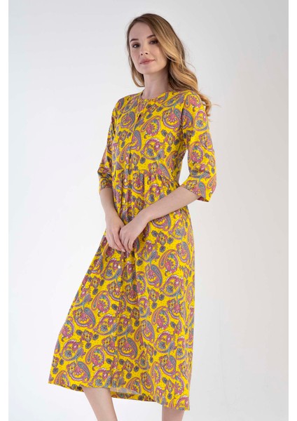 Pamuklu Kadın P.modal Kısa Kol Düğmeli Elbıse , 303005 fiyatları