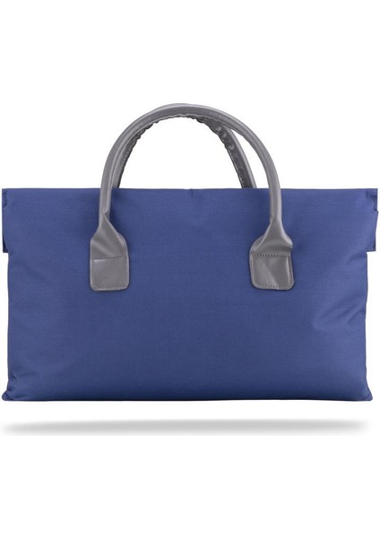 BYN-EL001 Wtxpro Su Geçirmez Kumaş 13-14 Inch Bayan Laptop El Çantası- Tote Bag - Lacivert