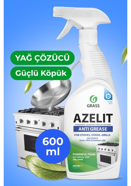 Temizlik 3 adet set "Azelit" Yağ Çözücü, "Universal Cleaner" Lekelere karşı, Dos Spray Küf temizler (600 ml x3)