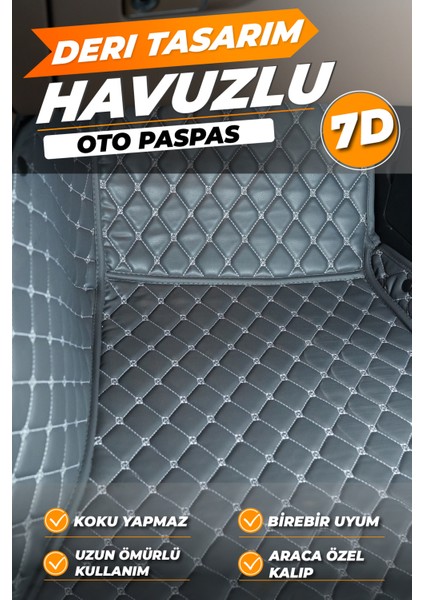 Renault Clio 1,2 (1998-2008) Birebir Uyumlu Araca Özel Dikim 7d Havuzlu Deri Paspas fiyatları