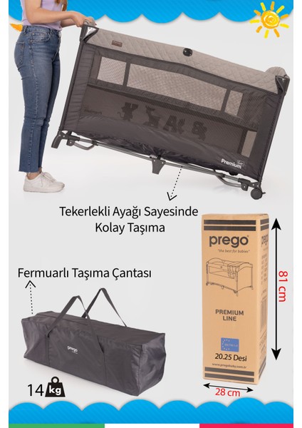 Premium Anne Yanı Oyun Parkı 70*120 cm 8048