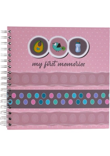 Spiralli Bebek Defteri Pembe Nokta 22,5 x 22,5 cm