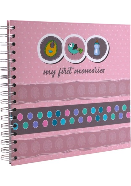 Spiralli Bebek Defteri Pembe Nokta 22,5 x 22,5 cm fiyatları