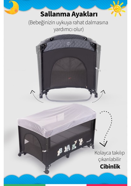 Premium Anne Yanı Oyun Parkı 70*120 cm + Yatak