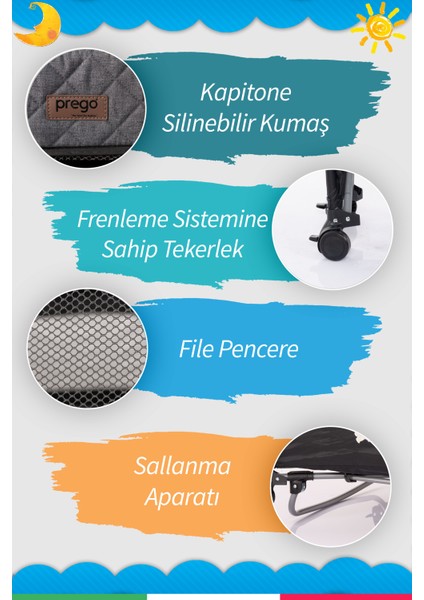 Premium Anne Yanı Oyun Parkı 70*120 cm + Yatak