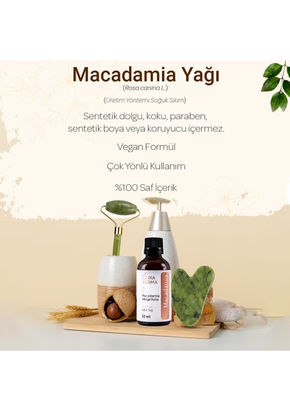 Onka Farma Macadamia (Makademya) Yağı %100 Saf Soğuk Sıkım