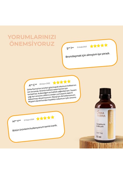 Onka Farma Saf Susam Yağı Soğuk Sıkım 50 ml