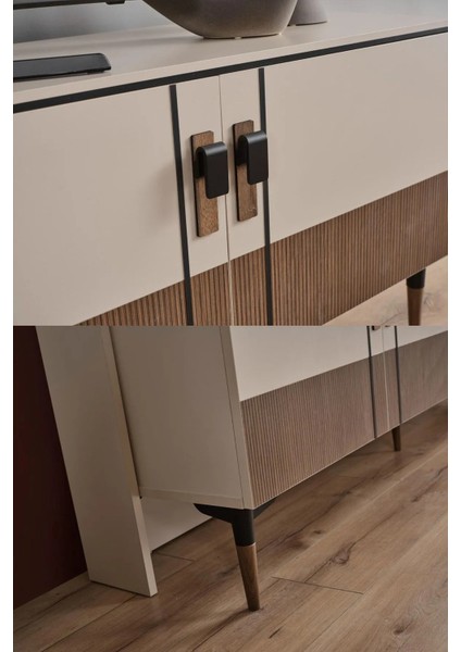204 Tv Ünitesi Premium Tasarım Televizyon Ünitesi 204 cm 4 Kapaklı