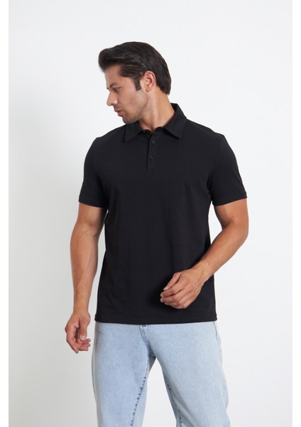 Black Project Erkek %100 Pamuk Serin Tutan Regular Fit Polo Yaka T-Shirt