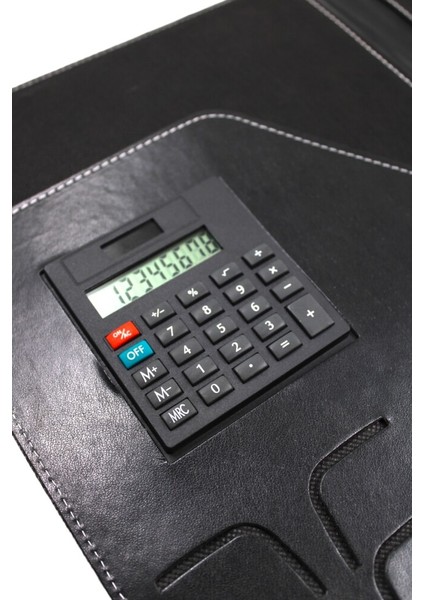 Suni Deri Hesap Makinalı- Kartvizitlikli Sekreterlik Siyah fırsatları