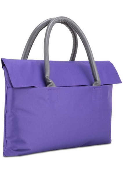 BYN-EL003 Wtxpro Su Geçirmez Kumaş 13-14 Inch Bayan Laptop El Çantası- Tote Bag - Mor