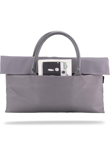 BYN-EL004 Wtxpro Su Geçirmez Kumaş 13-14 Inch Bayan Laptop El Çantası- Tote Bag - Gri