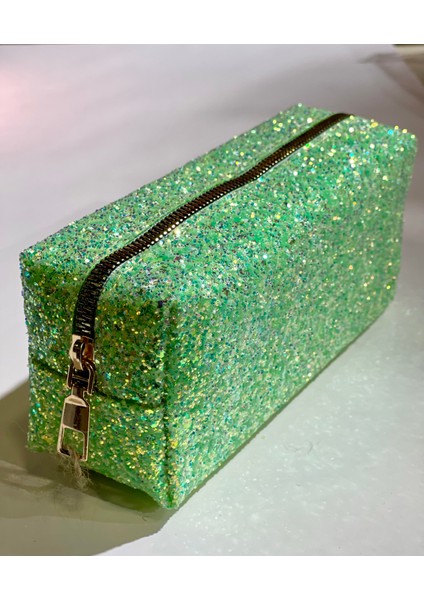 Premium Simli Renkli Çanta Okul Kalemlik Çantası 20 x 9 x 6 cm