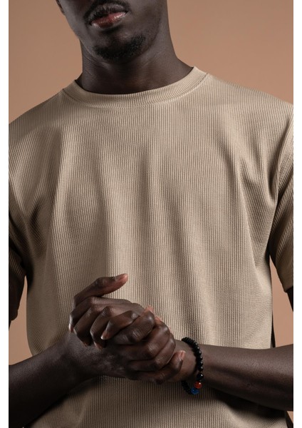 Fbı Regular Fit Kendinden Çizgili Likralı Bisiklet Yaka T-Shirt fırsatları