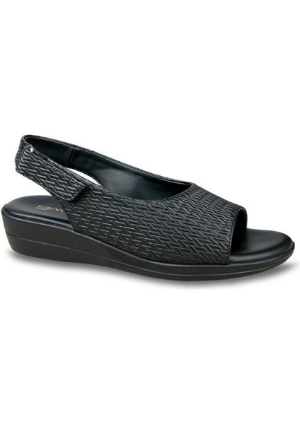 9863-39 Anatomik Taban Kadın Sandalet Siyah 36-40