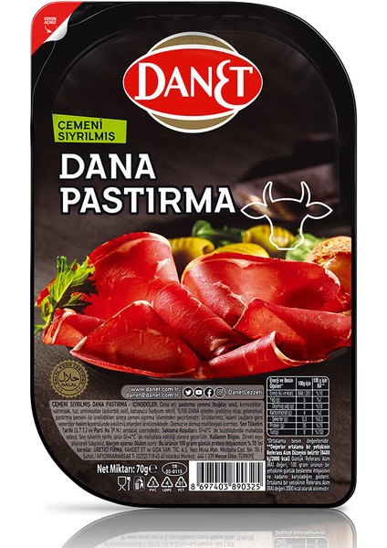 Dana Pastırma I Çemeni Sıyrılmış I Dilimli I 70G