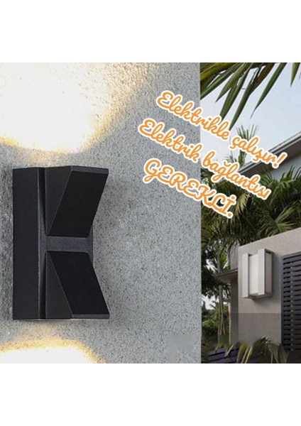 Zeugma Elektirikle Çalışır Çift Taraflı, Iç ve Dış Mekan, 6 Watt, Günışığı LED Armatür, Bahçe Apliği