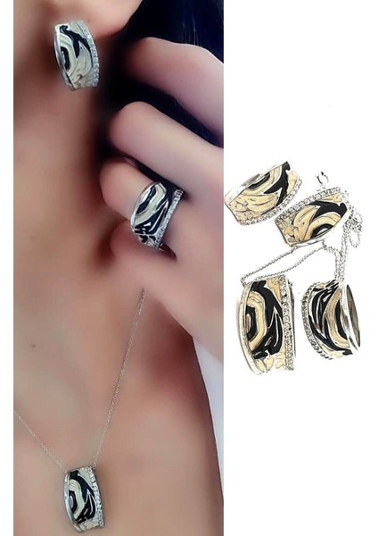 mineli 925 ayar gümüş lüks set takım