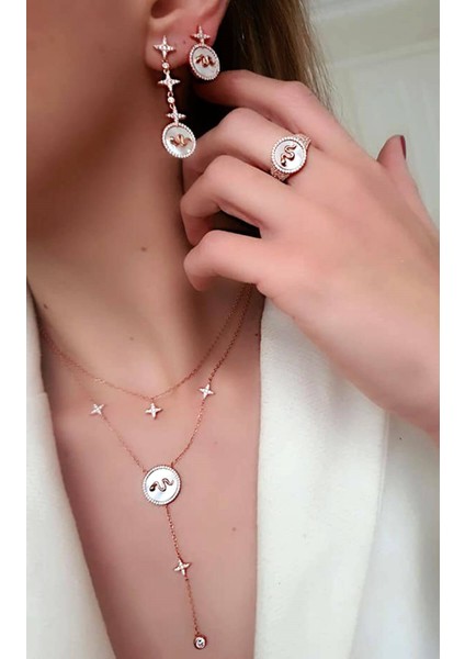 İtalyan tasarımı gümüş rose lüks set takım