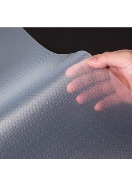 Beyaz Mutfak Şeffaf Raflık Kaymaz Dolap İçi Çekmece Raf Örtüsü Kaydırmaz 45 cm x 10 Metre Koruyucu modelleri