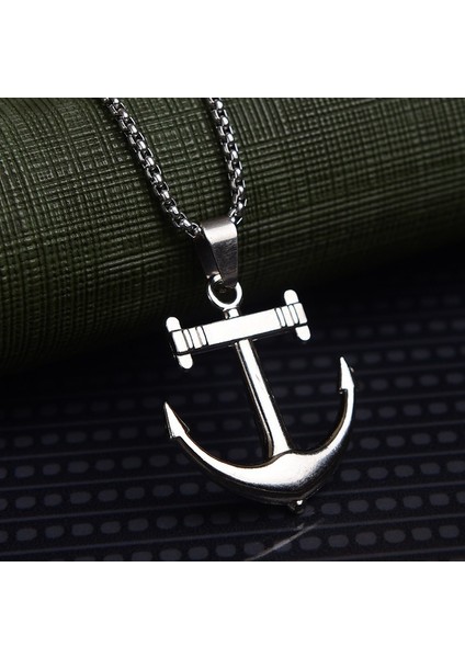 Erkek Kolye Çelik Gemi Çapası Takı Aksesuar K24 T5