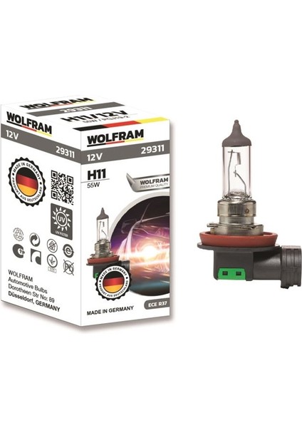 Ampul 12V H11 H 11 Standart Işık 55 PGJ19-2 / WOLF-29311