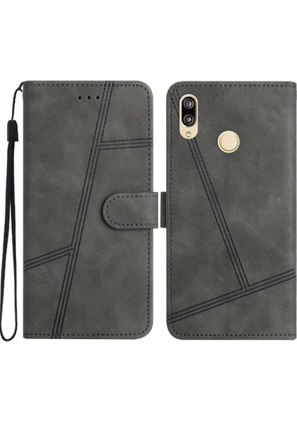 Huawei P20 Lite Için Flip Case Bilek Kayışı Cüzdan Pu Deri Flip Folio (Yurt Dışından)