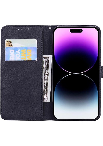 IPhone 16 Için Flip Case Pro Max Manyetik Closu Cüzdan Büyük Kelebek Pu (Yurt Dışından)