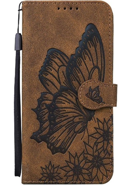 IPhone 16 Için Flip Case Pro Max Manyetik Closu Cüzdan Büyük Kelebek Pu (Yurt Dışından)