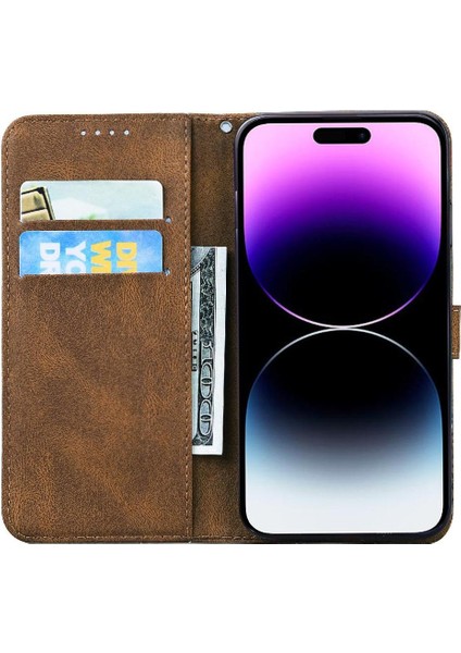 IPhone 16 Için Flip Case Pro Max Manyetik Closu Cüzdan Büyük Kelebek Pu (Yurt Dışından)