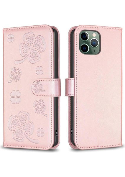 IPhone 11 Için Flip Case Pro Yonca Çiçek Cüzdan Pu Deri Çok Renkli (Yurt Dışından)