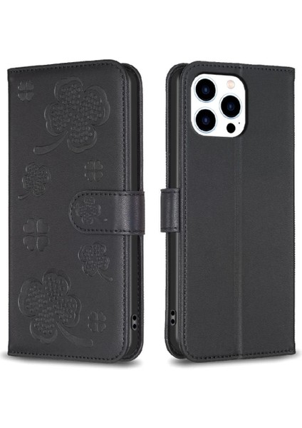 IPhone 14 Için Flip Case Pro Max Kart Yuvaları Tutucu Kickstand Cüzdan Yonca (Yurt Dışından)
