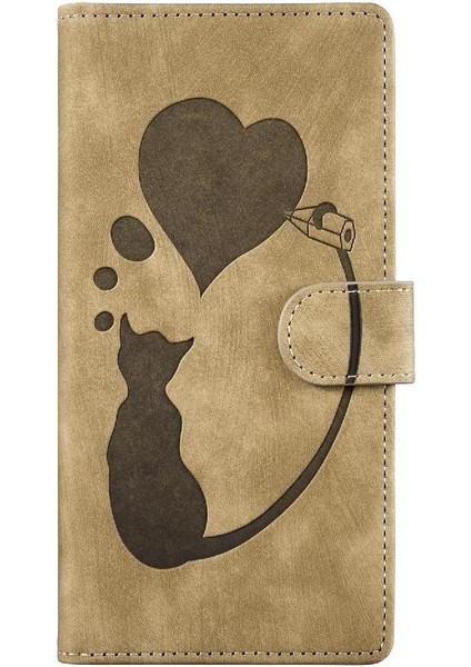 IPhone 16 Için Flip Case Pro Max Kart Cep Flip Folio Kabartmalı Sevimli Kedi (Yurt Dışından)
