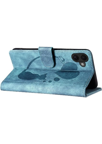 IPhone 16 Için Flip Case Kabartmalı Sevimli Kedi Flip Folio Kart Cep Cüzdan (Yurt Dışından) modelleri