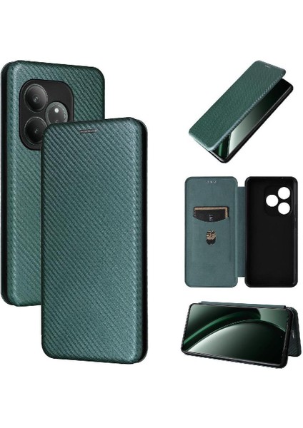 Realme Gt 6t Deri Folio Flip Case Kart Ekleme Tam Için Flip Case (Yurt Dışından)