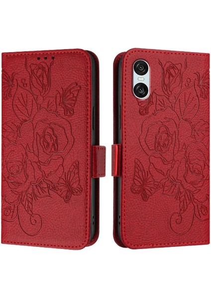 Kredi Kartı Yuvası Pu Deri ile Sony Xperia 10 Vı Manyetik Cüzdan Için Kılıf (Yurt Dışından)