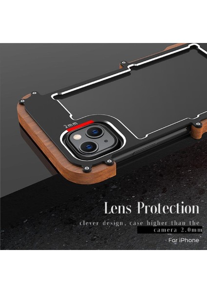 IPhone 13 Için Kılıf, Damla Koruma Alüminyum Metal Ahşap Tampon Çerçeve Kapak (Yurt Dışından) fiyatları
