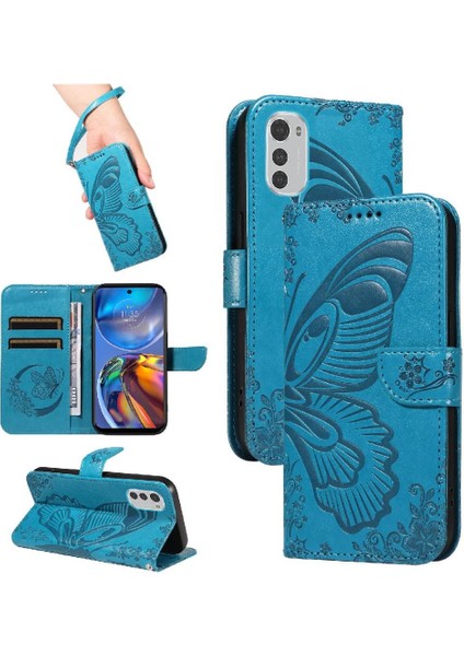 Motorola Moto MOTOROLA/E32S Kabartmalı Kelebek Ayrılabilir El Için Flip Case (Yurt Dışından)
