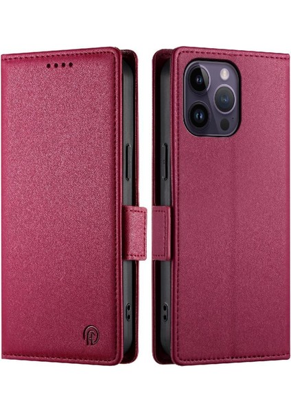 IPhone 14 Için Flip Case Pro Max Cüzdan Flip Kartvizit Yuvaları Günlük Kullanım (Yurt Dışından)