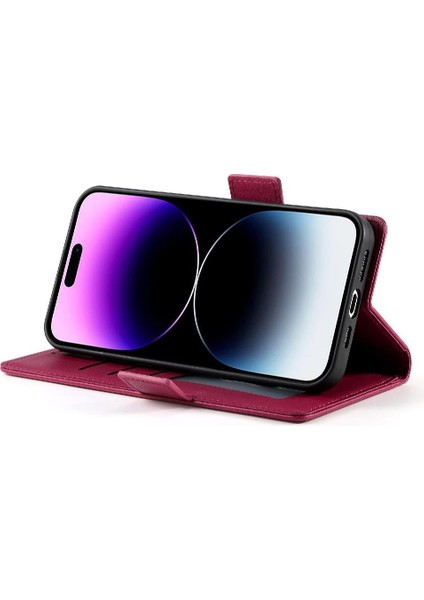 IPhone 14 Için Flip Case Pro Max Cüzdan Flip Kartvizit Yuvaları Günlük Kullanım (Yurt Dışından)